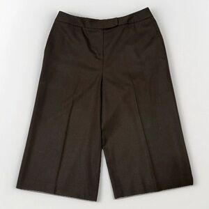 Talbots Brown wide leg lined cropped pants gauchos